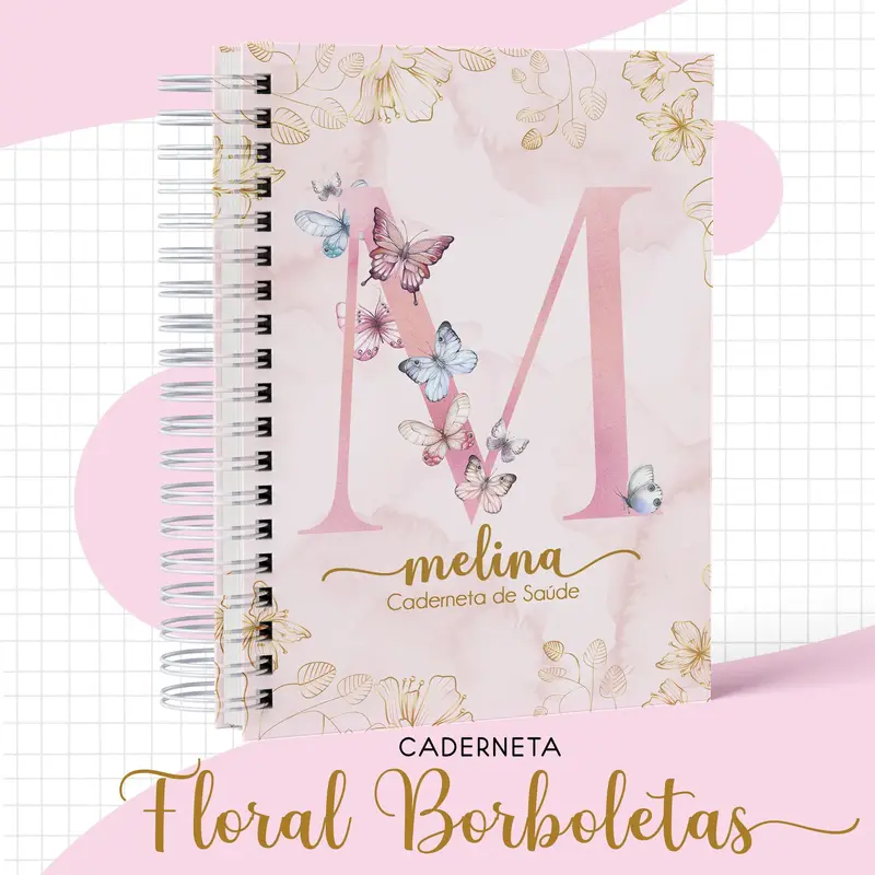 Caderneta de Vacina Floral Boboletas